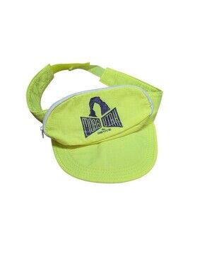 Visor with Zipper Storage Pouch Neon Green MOAB UTAH The Deuce - Adult unisex